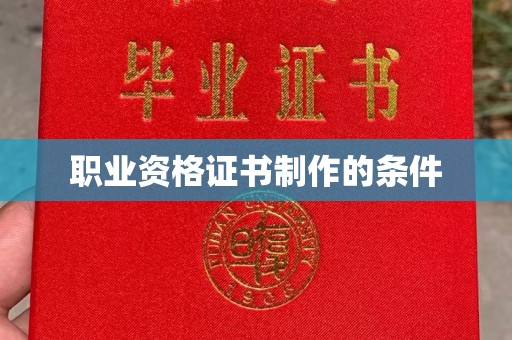 南宫职业资格证书制作的条件