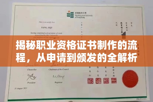 南宫揭秘职业资格证书制作的流程，从申请到颁发的全解析