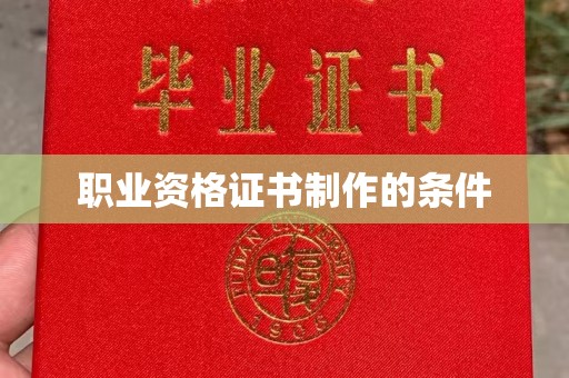 南宫职业资格证书制作的条件