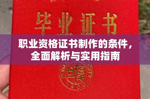 南宫职业资格证书制作的条件，全面解析与实用指南